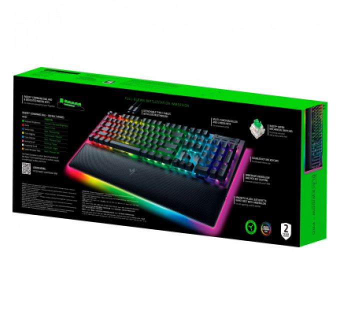 Клавіатура Razer BlackWidow V4 PRO Green Switch USB UA Black (RZ03-04680100-R3M1)
