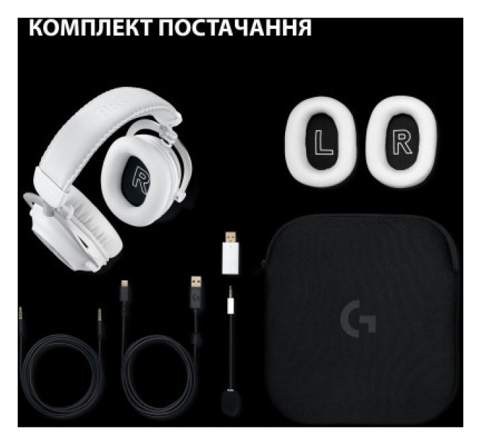 Навушники Logitech G Pro X 2 Lightspeed Wireless White (981-001269)