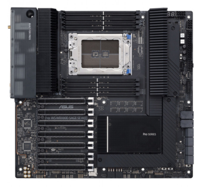Серверна материнська плата ASUS PRO WS WRX80E-SAGE SE WIFI sWRX8 WRX80 8xDDR4 M.2 WiFi BT EATX (90MB1590-M0EAY0)