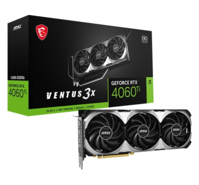 Відеокарта MSI GeForce RTX4060Ti 16Gb VENTUS 3X OC (RTX 4060 Ti VENTUS 3X 16G OC)