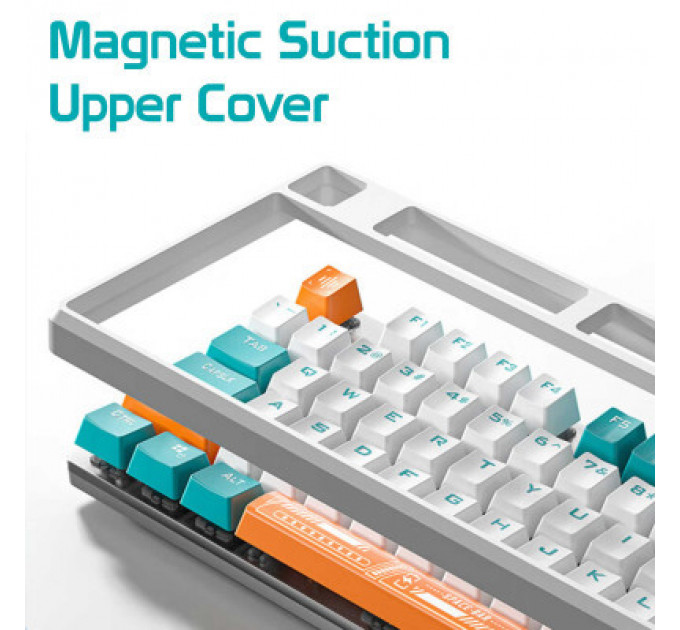 Клавіатура Aula F2088 PRO Plus 9 Orange Keys KRGD Blue USB UA White/Blue (6948391234908)