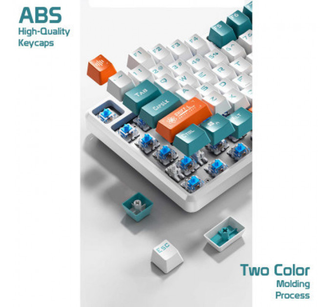 Клавіатура Aula F2088 PRO Plus 9 Orange Keys KRGD Blue USB UA White/Blue (6948391234908)