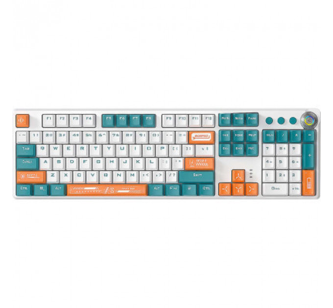 Клавіатура Aula F2088 PRO Plus 9 Orange Keys KRGD Blue USB UA White/Blue (6948391234908)