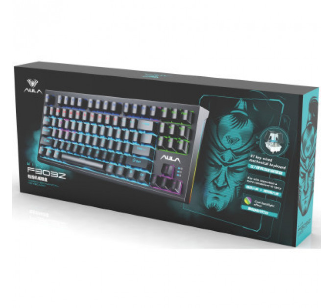 Клавіатура Aula F3032 Keycaps Plus 21 Dark Yellow Keys KRGD Red USB UA Black (6948391204673)