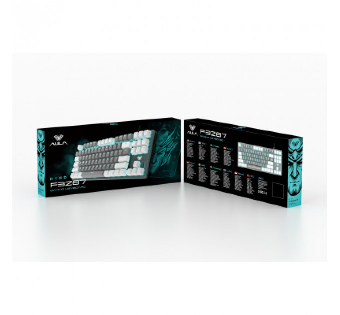 Клавіатура Aula F3287 Keycap KRGD Blue USB UA White/Grey (6948391240688)