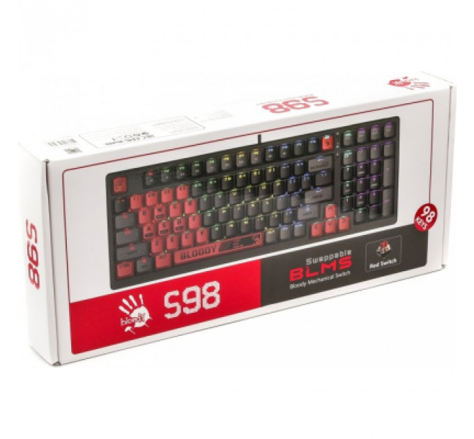 Клавіатура A4Tech Bloody S98 RGB BLMS Red Switch USB Sports Red (Bloody S98 Sports Red)