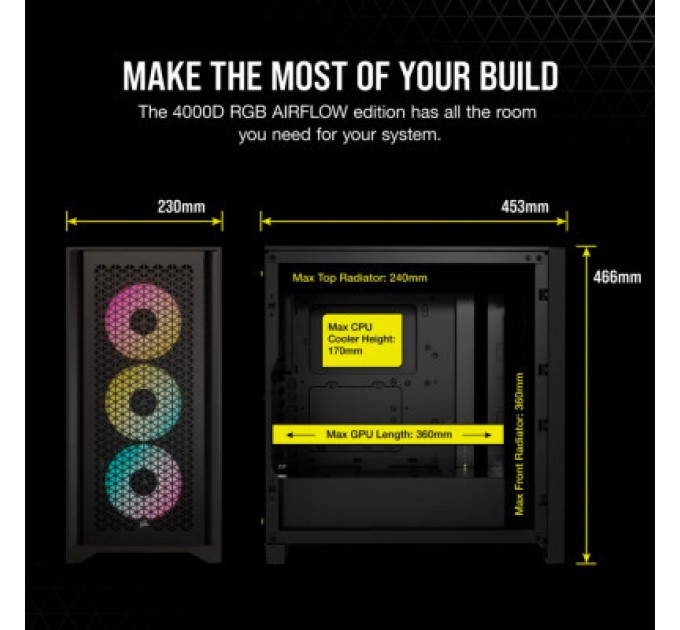 Corsair Корпус Corsair iCUE 4000D RGB Airflow Black (CC-9011240-WW)