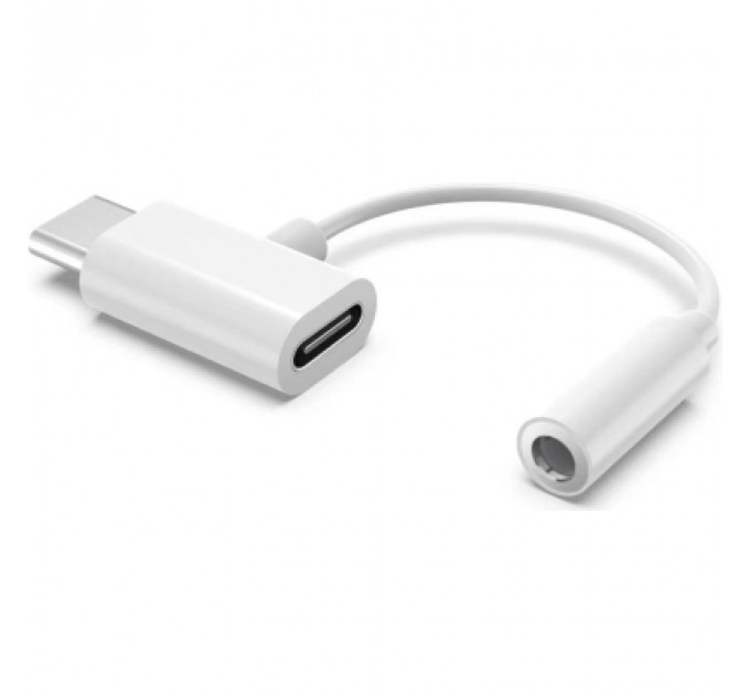 Перехідник Type-C to Type-C Jack 3.5mm white AC-202 XoKo (XK-AC-202-WH)