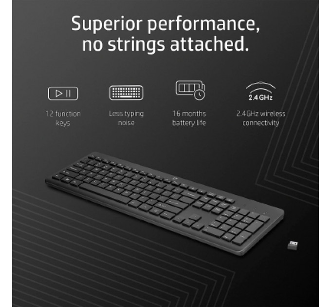 Клавіатура HP 230 Wireless UA Black (3L1E7AA)
