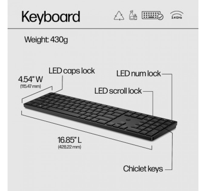 Клавіатура HP 450 Programmable Wireless UA Black (4R184AA)