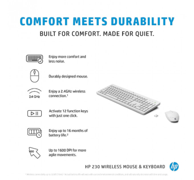 Комплект HP 230 Wireless UA White (3L1F0AA)
