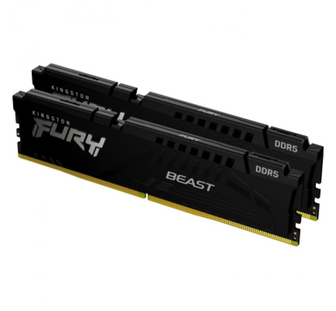 Kingston Fury (ex.HyperX) Модуль пам'яті для комп'ютера DDR5 16GB (2x8GB) 6000 MHz Beast Black Kingston Fury (ex.HyperX) (KF560C40BBK2-16)