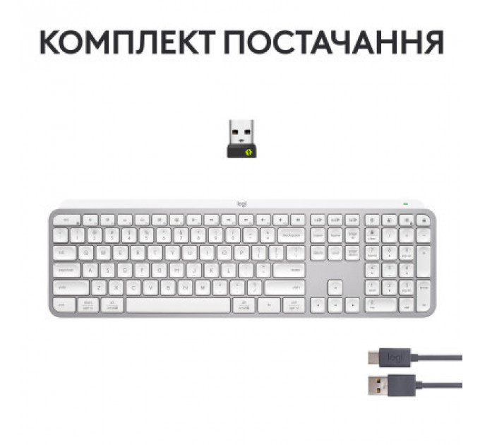Клавіатура Logitech MX Keys S Wireless UA Pale Grey (920-011588)