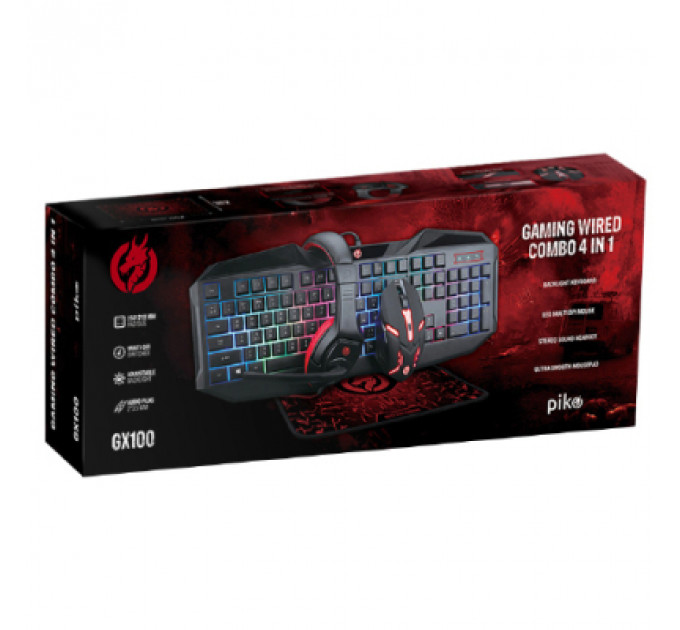 Комплект Piko GX100 4 в 1 USB Black (1283126489792)