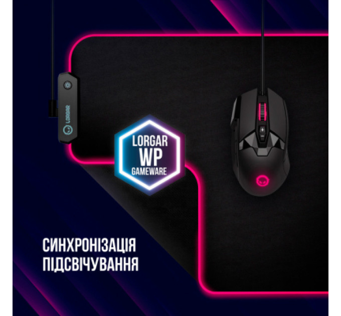 Килимок для мишки Lorgar Steller 913 RGB USB Black (LRG-GMP913)