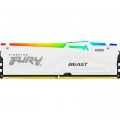 Kingston Fury (ex.HyperX) Модуль пам'яті для комп'ютера DDR5 16GB 5200 MHz FURY Beast White RGB Kingston Fury (ex.HyperX) (KF552C40BWA-16)