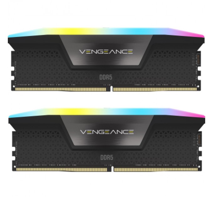 Corsair Модуль пам'яті для комп'ютера DDR5 64GB (2x32GB) 5600 MHz Vengeance RGB Black Corsair (CMH64GX5M2B5600C40)