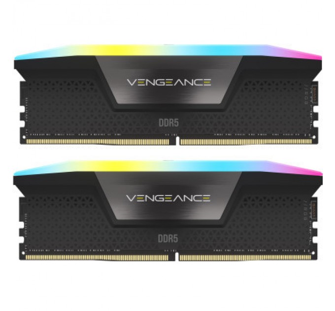 Corsair Модуль пам'яті для комп'ютера DDR5 32GB (2x16GB) 6400 MHz Vengeance RGB Black Corsair (CMH32GX5M2B6400C36)
