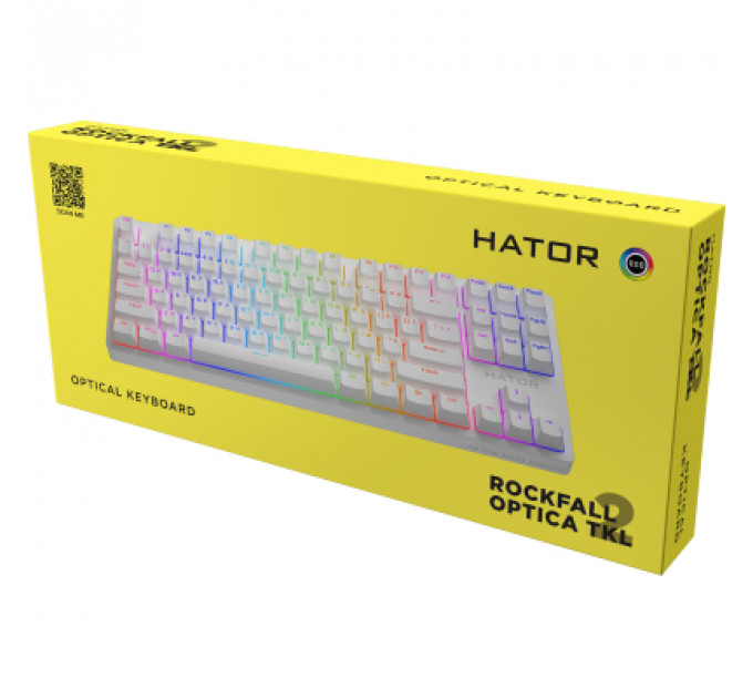 Клавіатура Hator Rockfall 2 Optica TKL Black USB White (HTK-731)