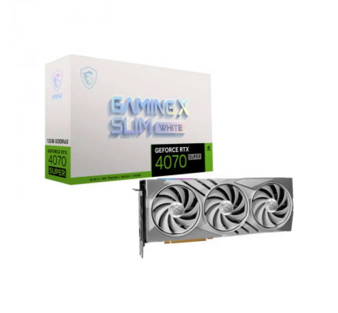 MSI Відеокарта MSI GeForce RTX4070 SUPER 12Gb GAMING X SLIM WHITE (RTX 4070 SUPER 12G GAMING X SLIM WHITE)