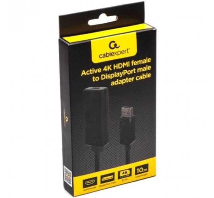 Перехідник HDMI to DisplayPort 4K30Hz Cablexpert (A-HDMIF30-DPM-01)