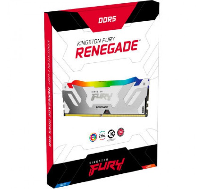 Kingston Fury (ex.HyperX) Модуль пам'яті для комп'ютера DDR5 32GB 6400 MHz Renegade RGB White Kingston Fury (ex.HyperX) (KF564C32RWA-32)