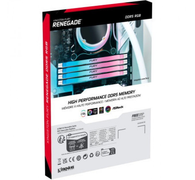 Kingston Fury (ex.HyperX) Модуль пам'яті для комп'ютера DDR5 16GB 7200 MHz Renegade RGB White XMP Kingston Fury (ex.HyperX) (KF572C38RWA-16)