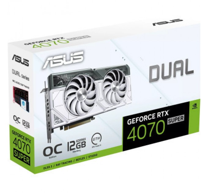 Відеокарта ASUS GeForce RTX4070 SUPER 12Gb DUAL OC WHITE (DUAL-RTX4070S-O12G-WHITE)
