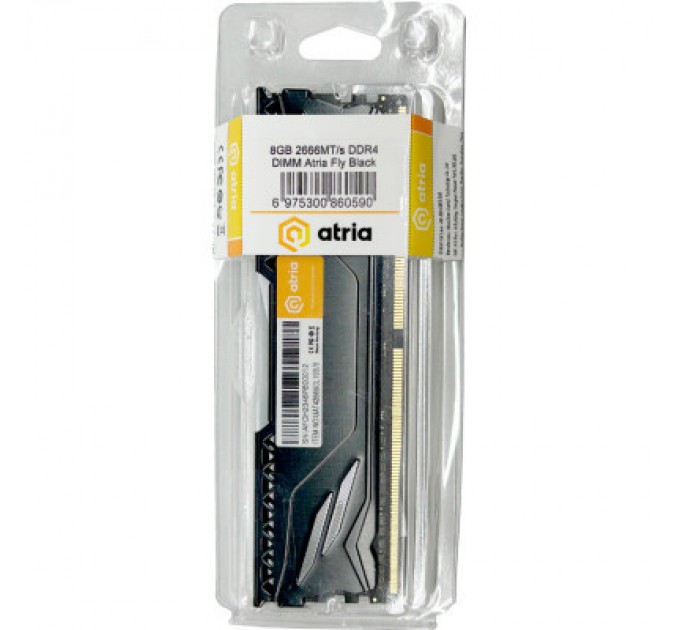 ATRIA Модуль пам'яті для комп'ютера DDR4 8GB 2666 MHz Fly Black ATRIA (UAT42666CL19B/8)