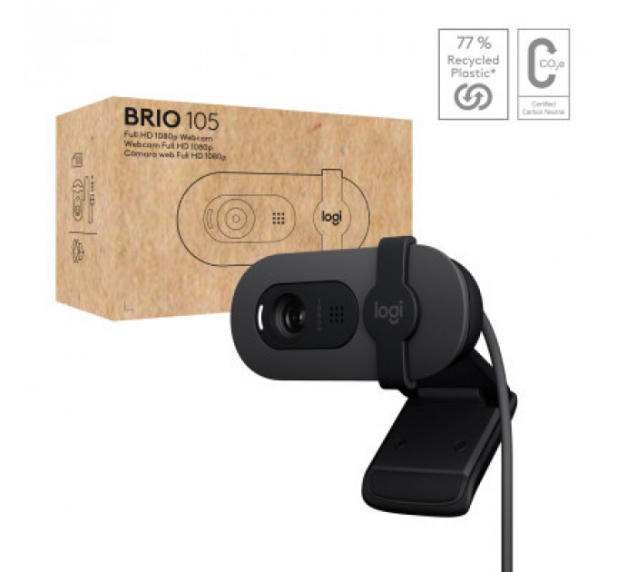 Веб-камера Logitech Brio 105 Full HD 1080p Graphite (960-001592)