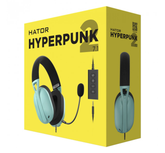 Навушники Hator Hyperpunk 2 USB 7.1 Black/Mint (HTA-848)