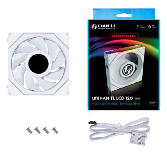 Lian Li Кулер до корпусу Lian Li Reverse TL LCD 120-1, White Cooler (G99.12RTLLCD1W.00)