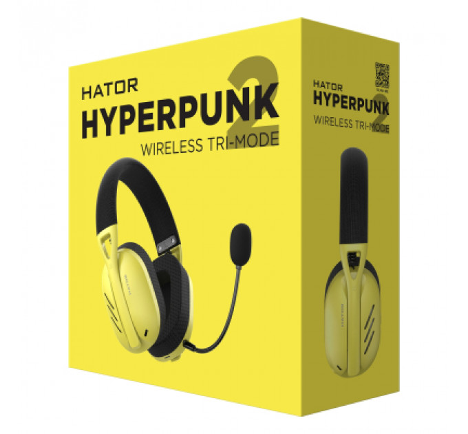Навушники Hator Hyperpunk 2 Wireless Tri-mode Black/Yellow (HTA-857)