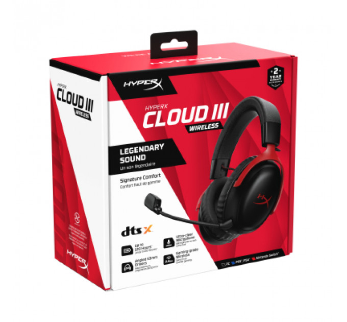 Навушники HyperX Cloud III Wireless Black-Red (77Z46AA)