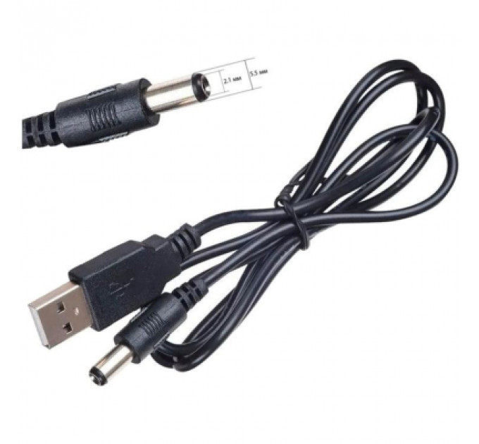 Кабель живлення USB 2.0 AM to DC 5.5 х 2.1 mm 1.0m 5V to DC 5V Dynamode (DM-USB-DC-5.5x2.1mm)