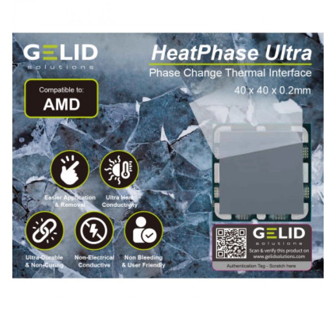 Термопрокладка Gelid Solutions HeatPhase Ultra for AMD CPU (PH-GC-01-A)