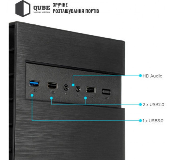 Qube Корпус Qube QB27M 400W Black (QB27M_MN4U3)
