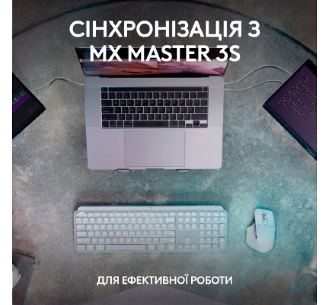 Клавіатура Logitech MX Keys S Plus Palmrest Wireless UA Graphite (920-011589)