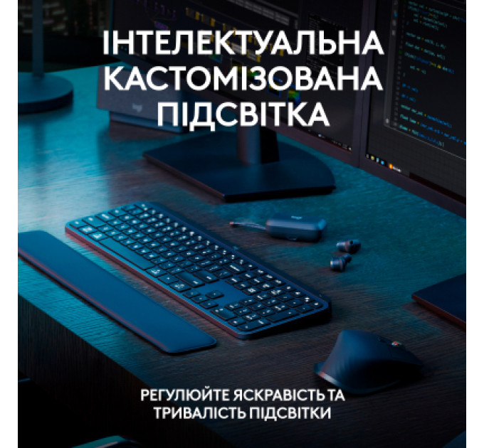 Клавіатура Logitech MX Keys S Plus Palmrest Wireless UA Graphite (920-011589)