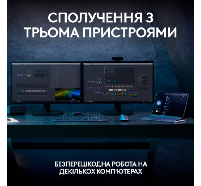 Клавіатура Logitech MX Keys S Plus Palmrest Wireless UA Graphite (920-011589)