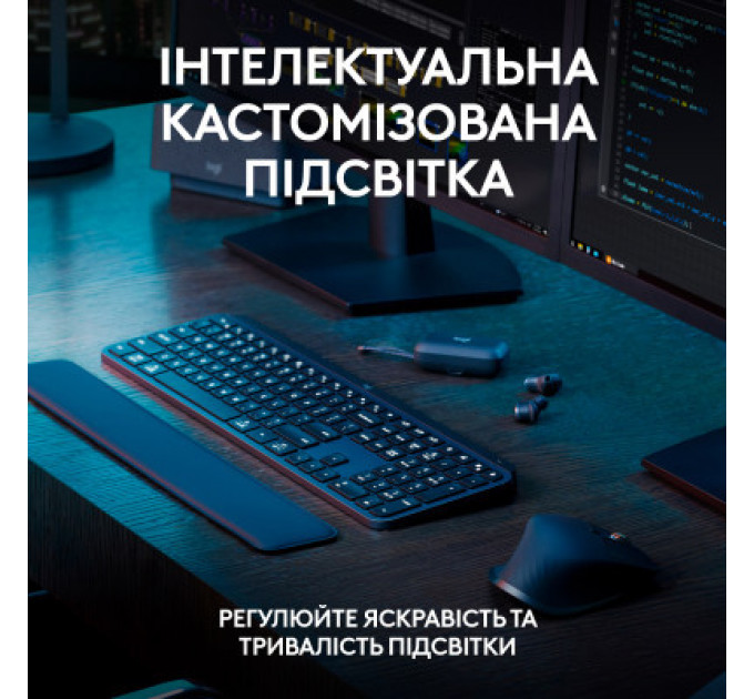 Клавіатура Logitech MX Keys S Wireless UA Graphite (920-011593)