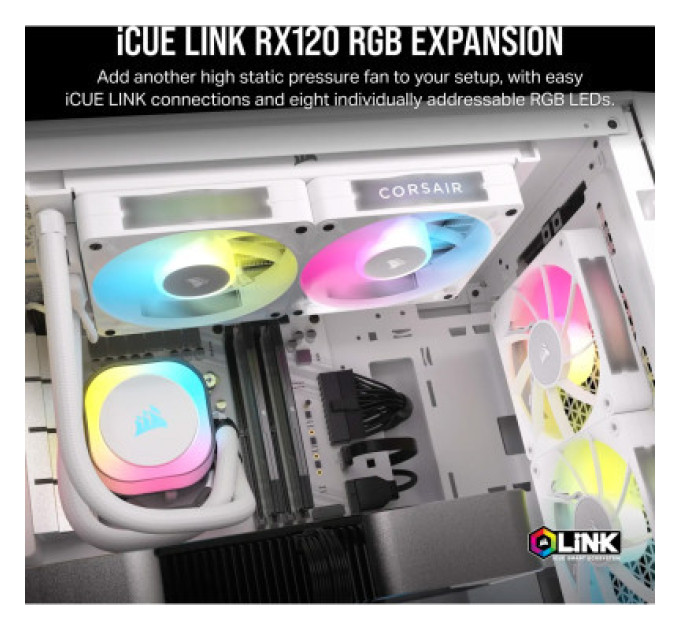 Corsair Кулер до корпусу Corsair iCUE Link RX120 RGB PWM White Triple Pack (CO-9051022-WW)