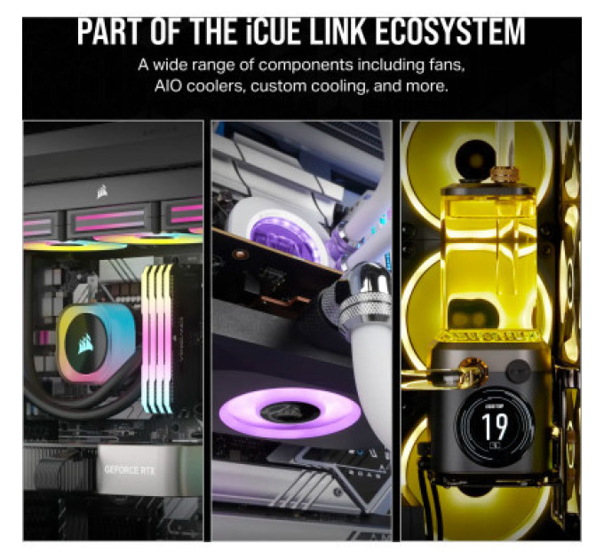 Corsair Кулер до корпусу Corsair iCUE Link RX120 RGB PWM White Triple Pack (CO-9051022-WW)
