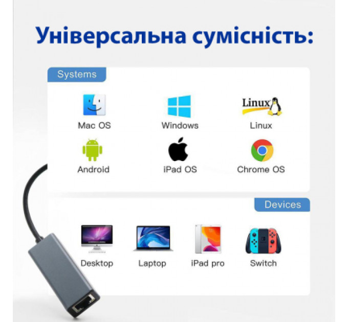 Перехідник USB 3.0 to RJ45 Gigabit Lan Dynamode (DM-AD-GLAN)