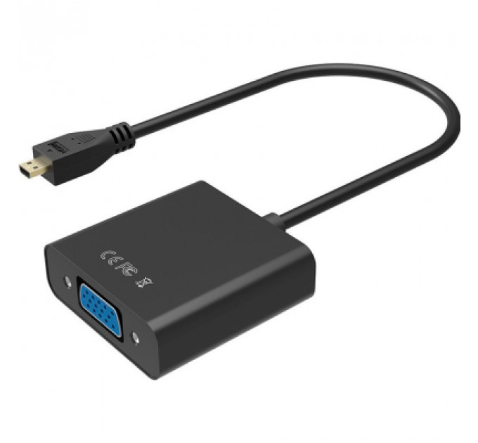 Перехідник micro HDMI M to VGA F 0.3m 4K/2K Black Voltronic (YT-C-mcHDMI(M)/VGA(F)-B)