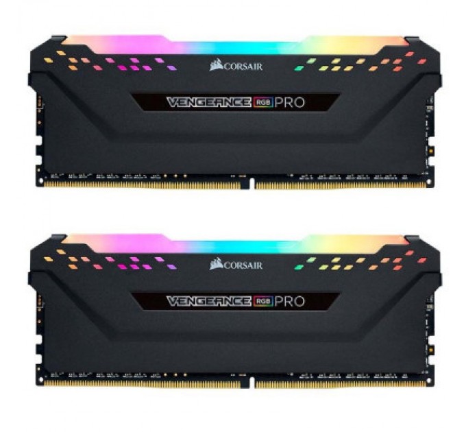 Corsair Модуль пам'яті для комп'ютера DDR4 32GB (2x16GB) 3200 MHz Vengeance RGB Pro Corsair (CMW32GX4M2E3200C16W)