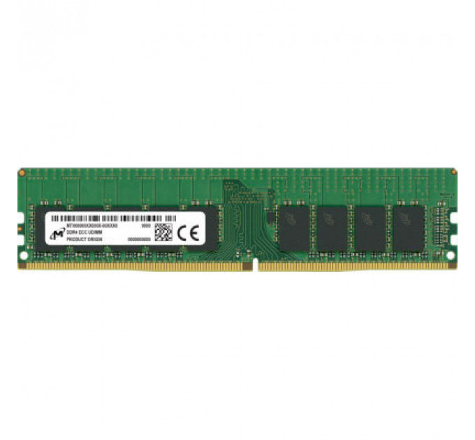 Модуль пам'яті для сервера Micron DDR4 ECC UDIMM 16GB 1Rx8 3200 CL22 (16Gbit) (Single Pack) (MTA9ASF2G72AZ-3G2R)