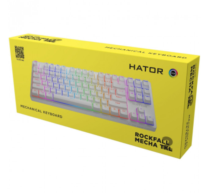Клавіатура Hator Rockfall 2 Mecha TKL Orange USB White (HTK-521)