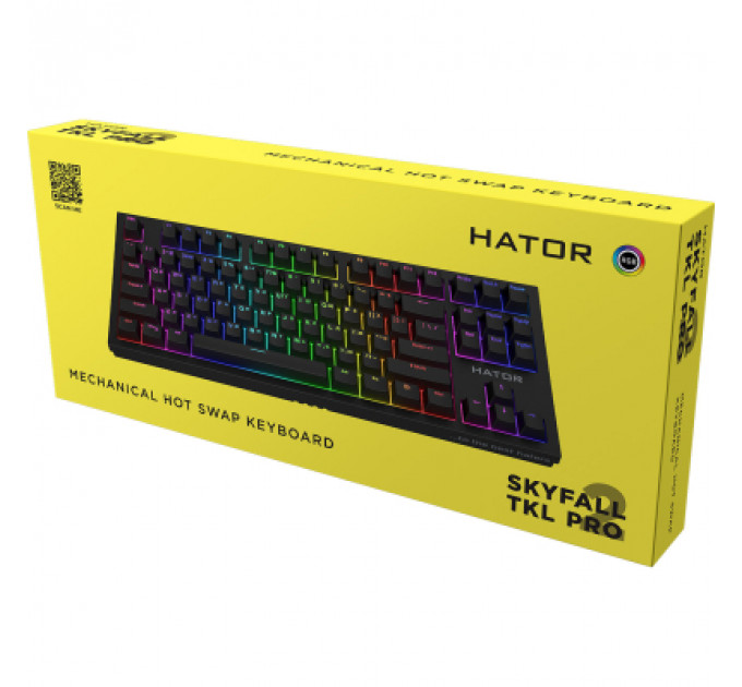 Клавіатура Hator Skyfall 2 TKL Pro Orange USB Black (HTK-750)