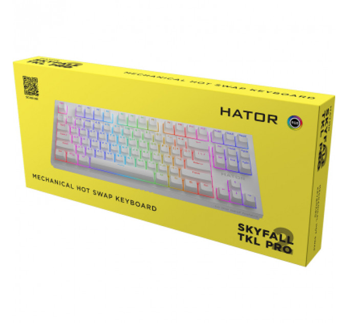 Клавіатура Hator Skyfall 2 TKL Pro Orange USB White (HTK-751)